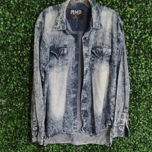 HP Men's Distressed Blue Shirt Jacket
